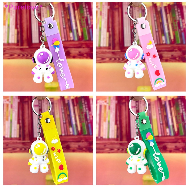 Móc Chìa Khóa Xe Hơi / Ba Lô Bằng Cao Su PVC Mềm Chống Thất Lạc Hình Phi Hành Gia Xinh Xắn Mới