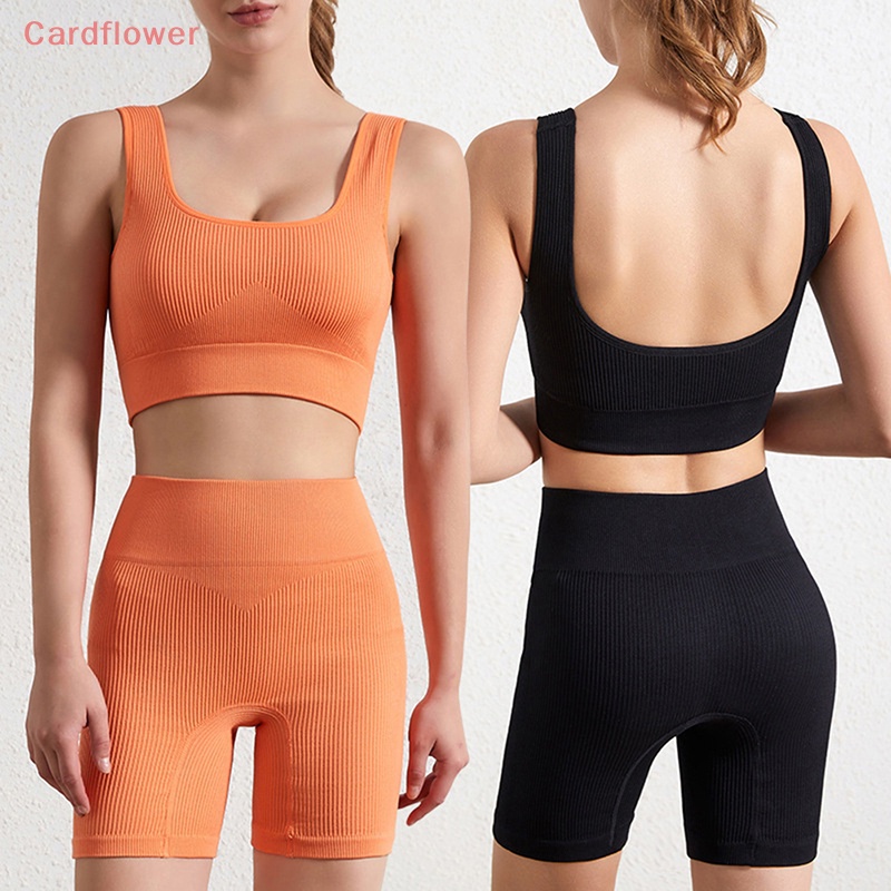 1 Bộ Đồ Tập Thể Thao Gồm Áo Croptop + Quần Short Không Đường May + Áo Ngực Quyến Rũ Dành Cho Nữ