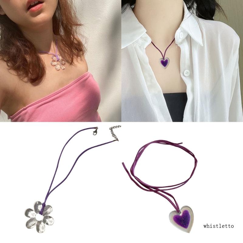 Vòng cổ Mặt Hình Hoa / Trái Tim Phong Cách Hàn Quốc Cho Nữ