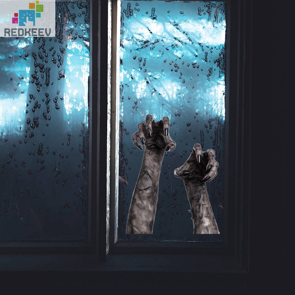2 Miếng Dán Tường / Cửa Sổ Hình Bàn Tay Ma Kinh Dị 3D