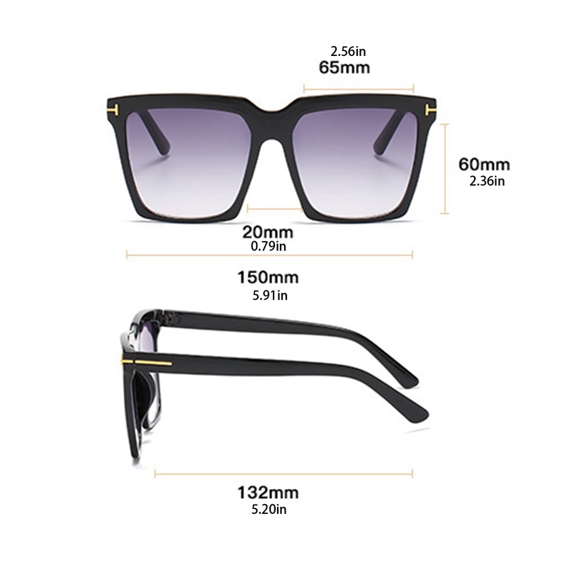 Kính Mát Gọng Vuông Lớn Chống Tia UV400 Thời Trang Cho Nữ