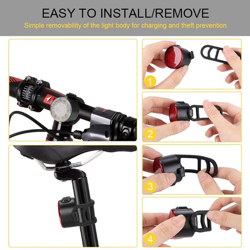 Đèn Hậu Cảnh Báo An Toàn 6 Chế Độ Kèm Sạc USB Tiện Dụng Cho Xe Đạp