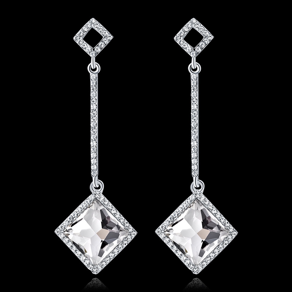 Đầm Nữ Kiểu Dáng Thời Trang Thanh Lịch| Bông Tai Dáng Dài Bằng Hợp Kim Đính Kim Cương Phong Cách Hàn Quốc