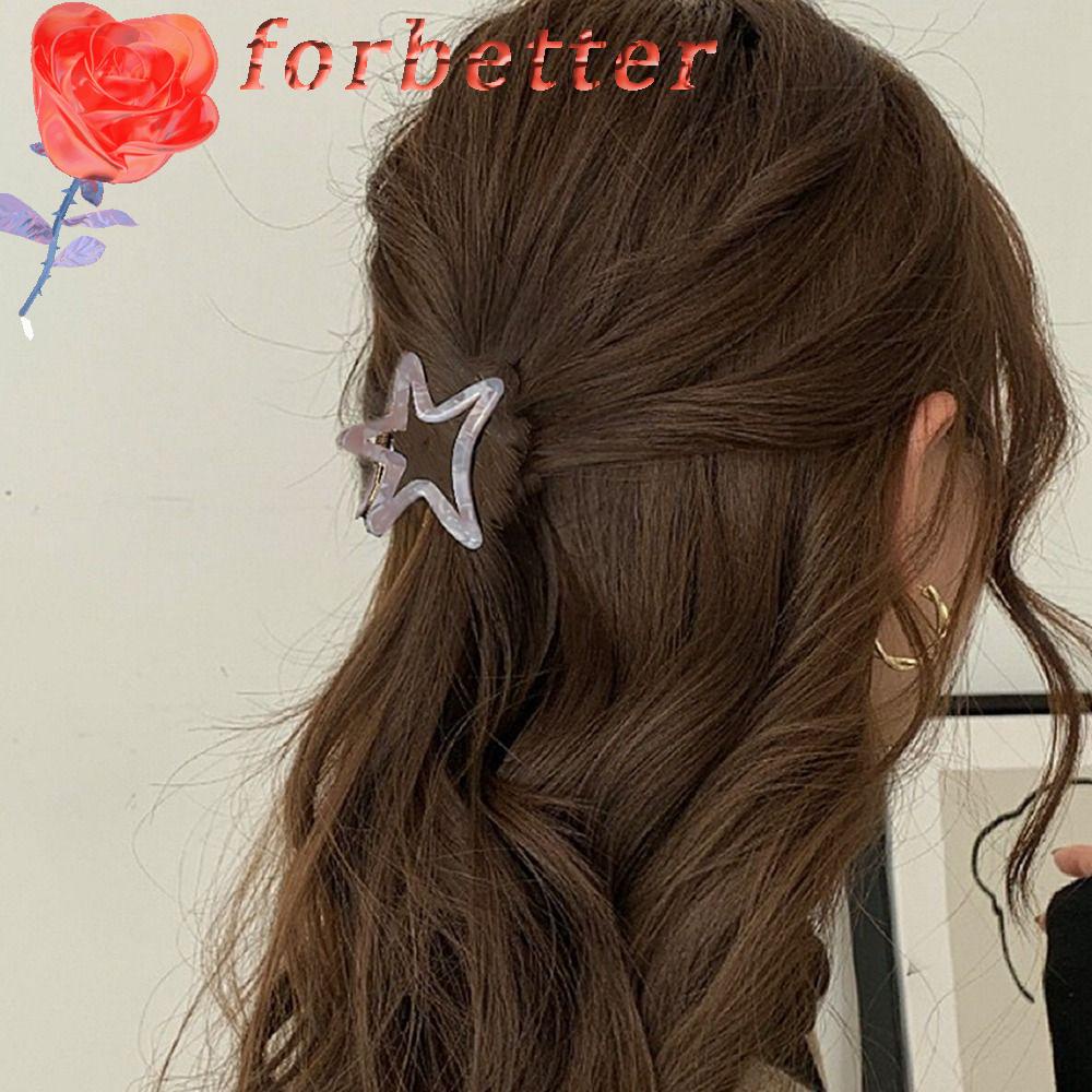 FORBETTER Kẹp Tóc Hình Ngôi Sao / Cá Mập / Hình Học Dễ Thương Phong Cách Hàn Quốc