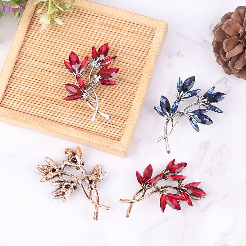 Ghim CàI ÁO HìNh Hoa Lá ĐíNh Kim Cương Giả ThờI Trang Cho Nữ