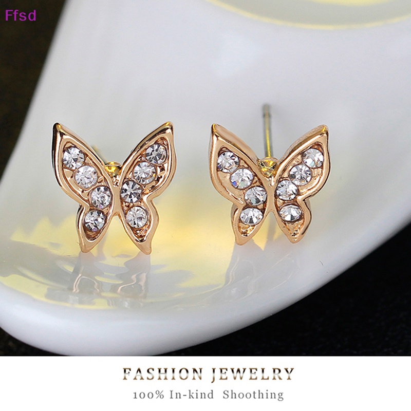 Set 4 Vòng cổ + Bông Tai Hình Bướm Đính Đá Dễ Thương