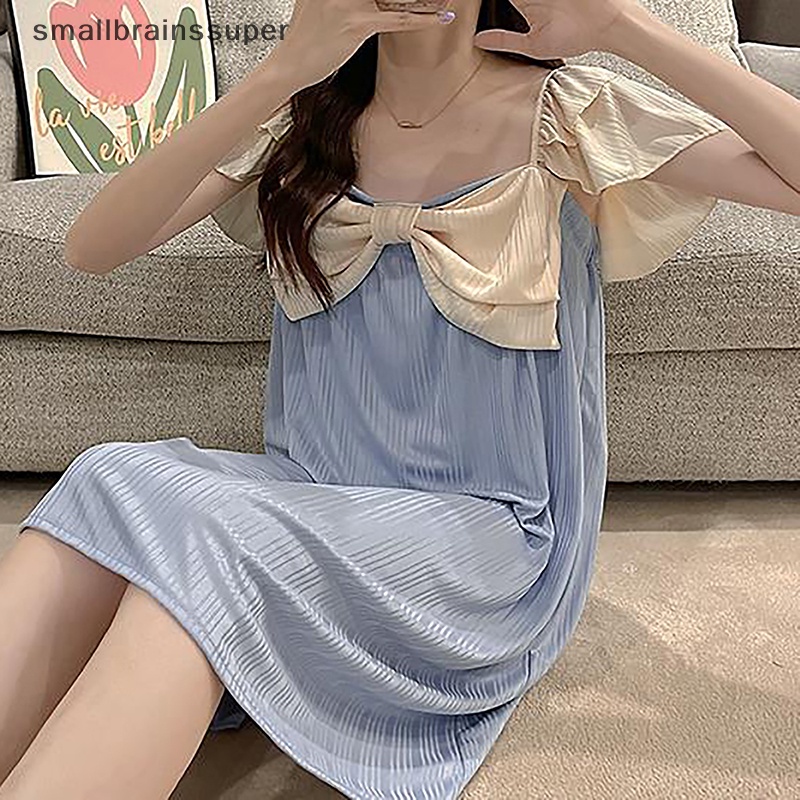 Đầm Cổ Vuông Tay Cánh Tiên Dáng Rộng Màu Trơn Phong Cách Hàn Quốc Thời Trang Mùa Hè Xinh Xắn Cho Nữ SBS