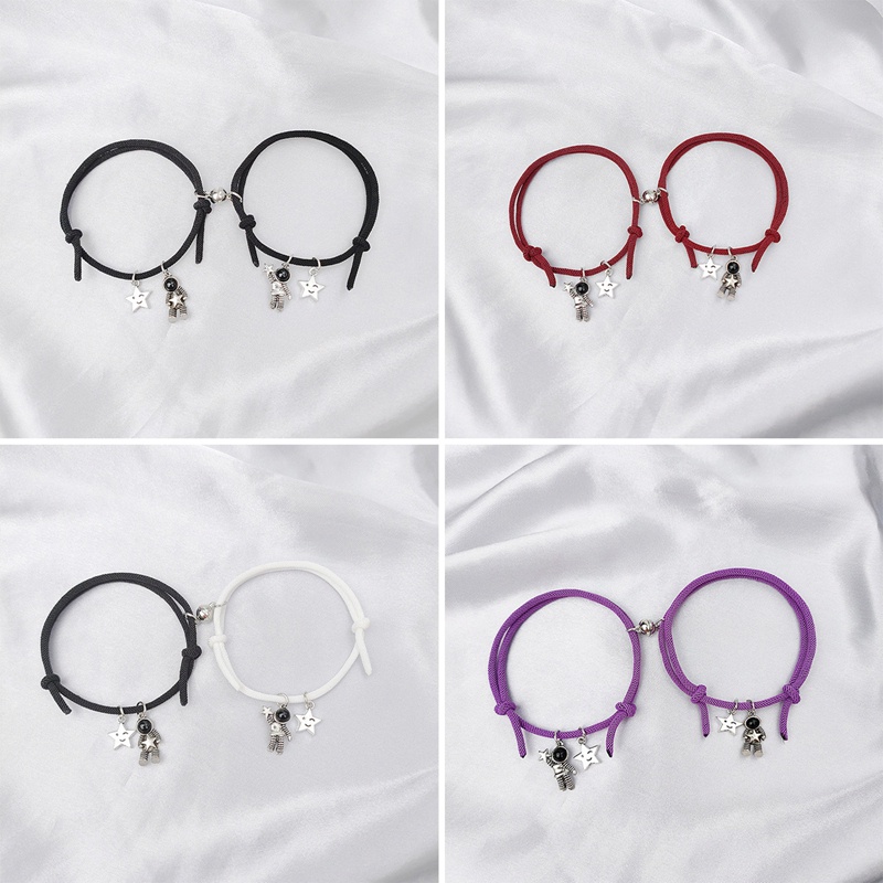 Ygt Set 2 Vòng Tay Nam Châm Đơn Giản Nhiều Lớp Hình Phi Hành Gia Có Thể Điều Chỉnh Làm Quà Tặ