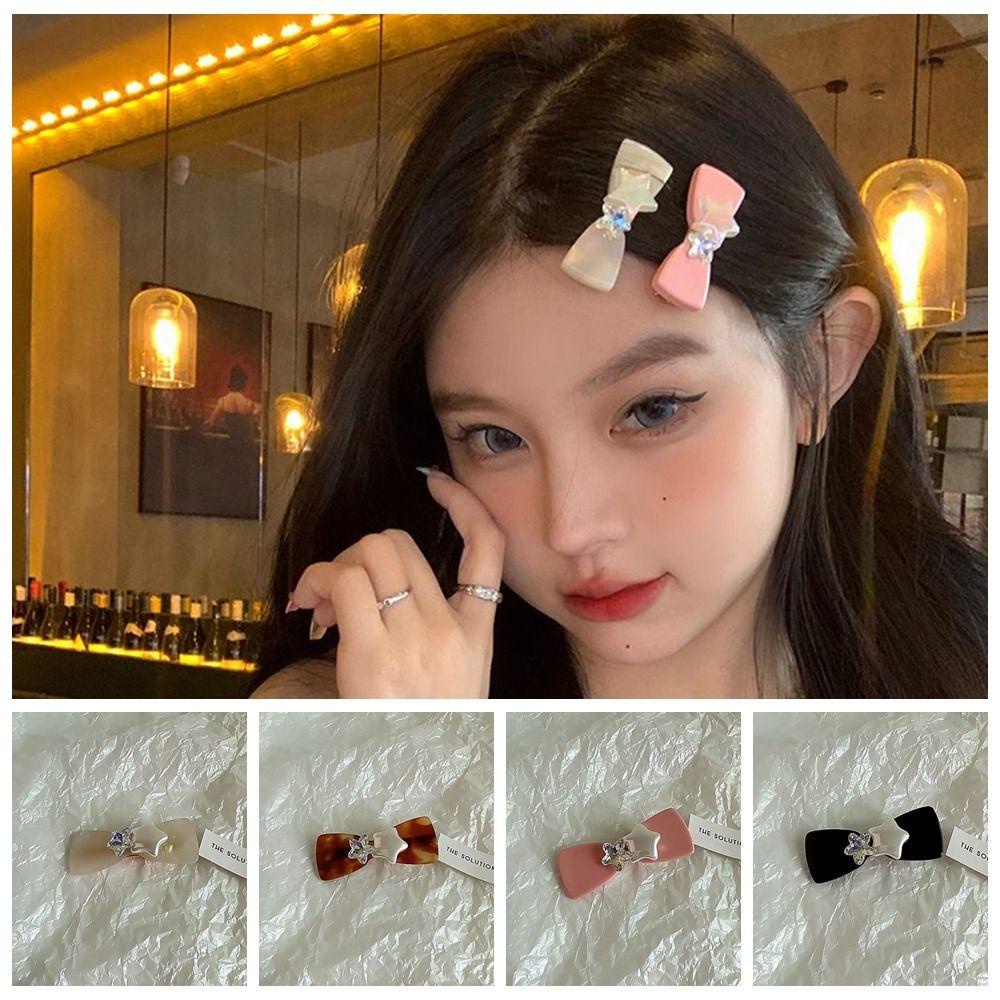 ANEMONE Kẹp Tóc Nơ Đính Đá Xinh Xắn Dành Cho Nữ