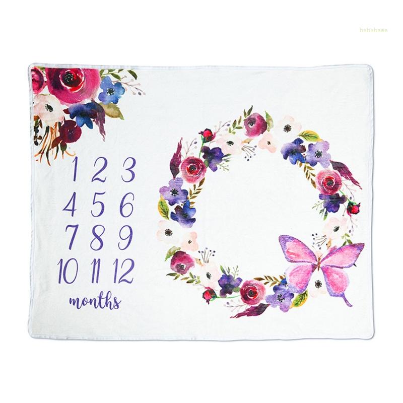 Haha Chăn Quấn Bé Sơ Sinh Bằng Flannel Mềm Mại Họa Tiết Hoa Dùng Làm Đạo Cụ Chụp Ảnh
