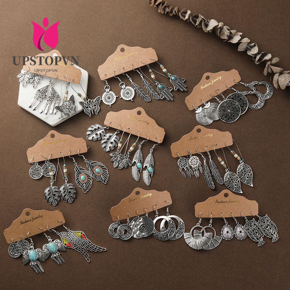 UPSTOPVN Set 3 Đôi Bông Tai Nhiều Kiểu Dáng Phong Cách Boho Thời Trang Cho Nữ