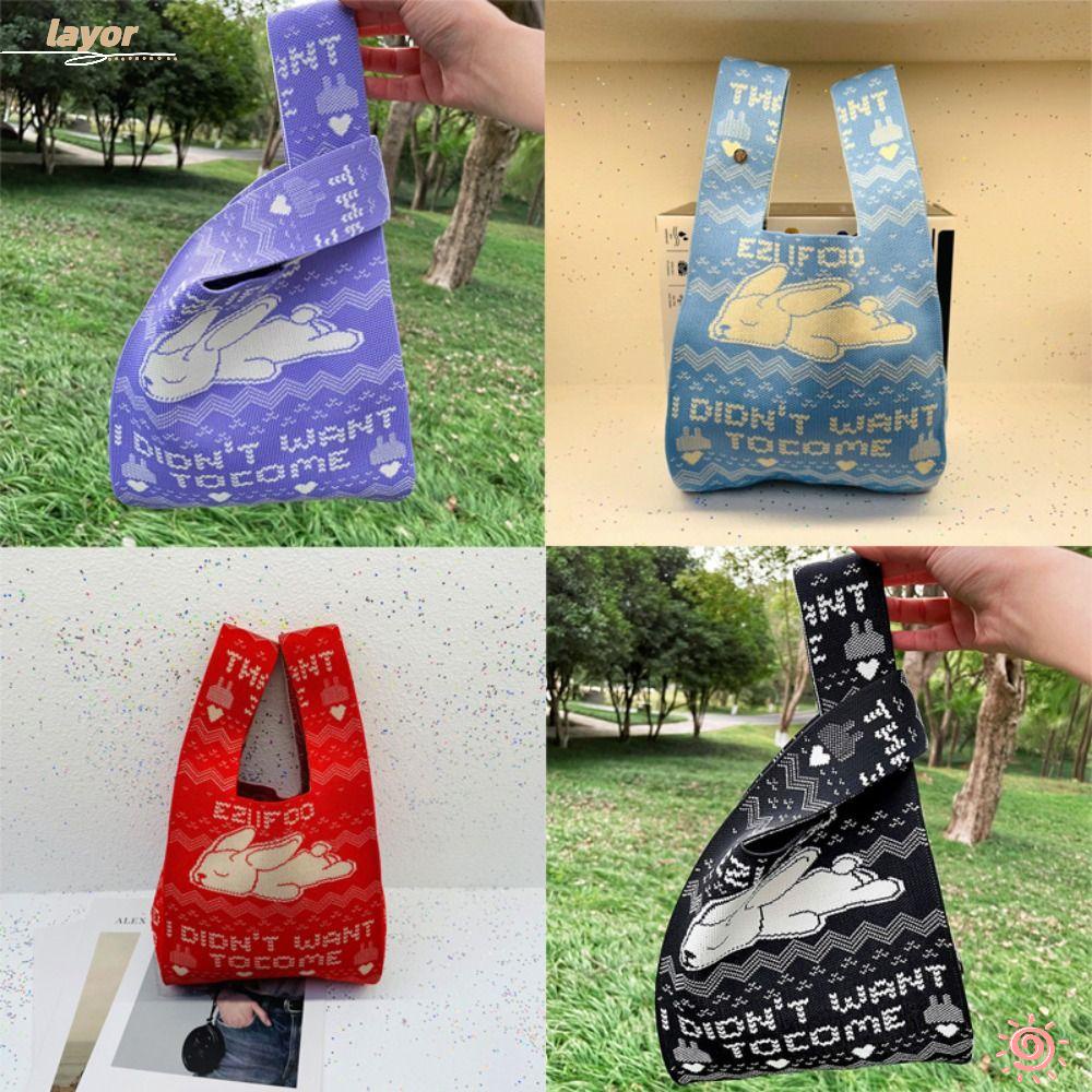 LAY Túi Mua Sắm Đeo Vai Thiết Kế Thắt Nút Có Thể Tái Sử Dụng