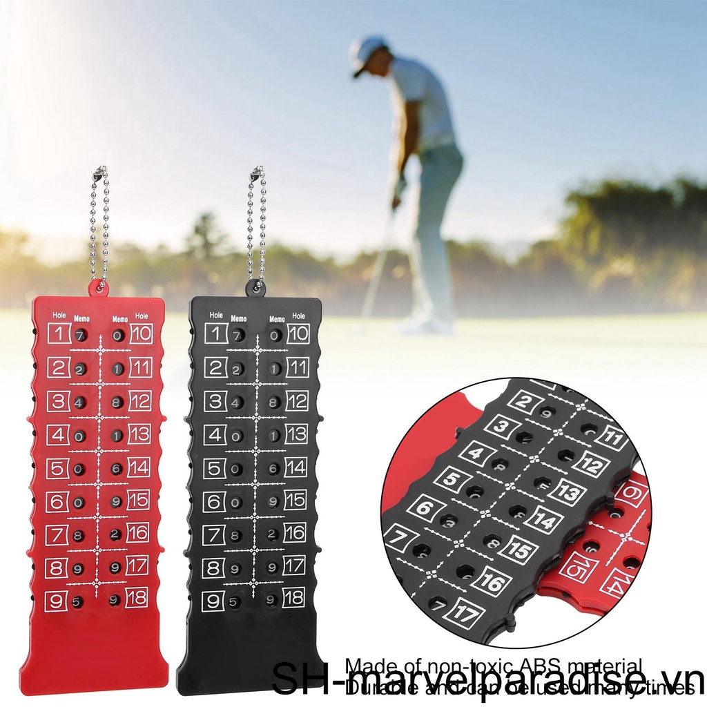 Set 2 Bảng Ghi Điểm Chơi Golf 18 Lỗ Màu Đỏ Đen