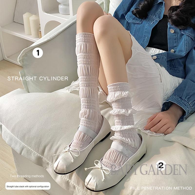 / / Vớ Dài Mềm Mại Nhẹ Nhàng Xếp Ly Ngọt Ngào Cho Bé Gái Mặc Hàng Ngày