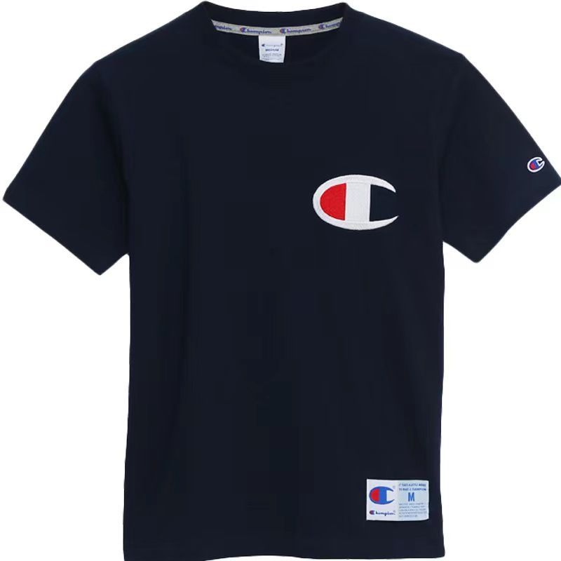 Áo Thun cotton Cổ Tròn Tay Ngắn Thêu Chữ Champion Thời Trang Mùa Hè 2023 Mới