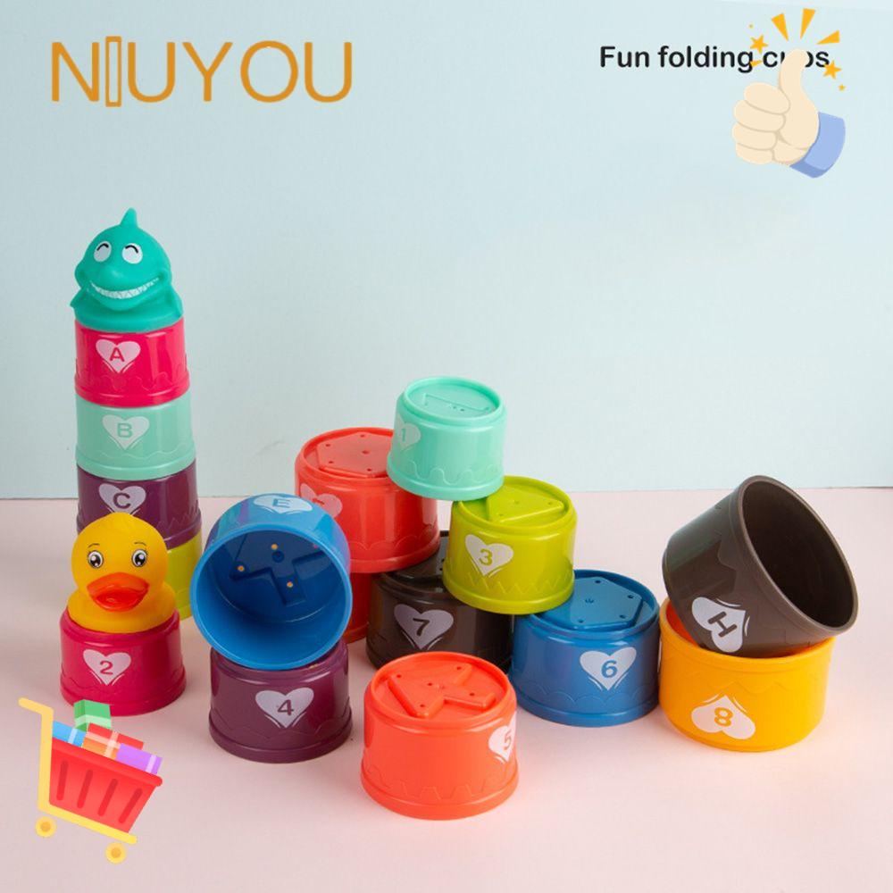 NIUYOU Bộ Đồ Chơi Cốc Xếp Chồng Màu Cầu Vồng Giáo Dục Cho Bé