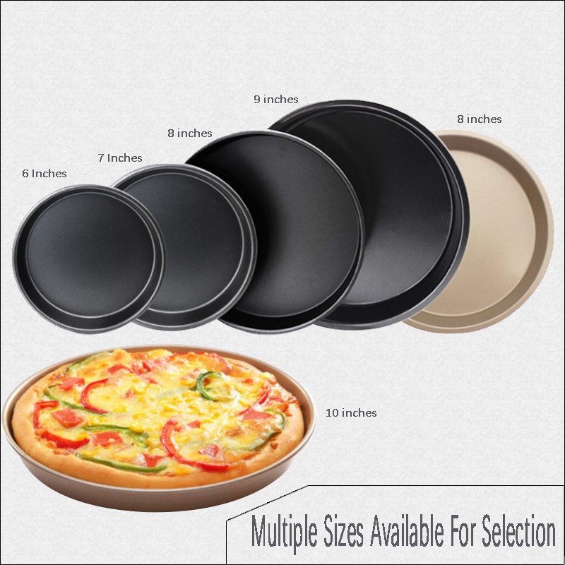 Khuôn Nướng Bánh pizza Chống Dính Hình Tròn Dày Dặn 6 / 7 / 8 / 9 / 10 inch