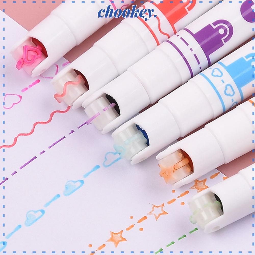 CHOOKEY Set 3 / 6 Bút Bắt Sáng Dạng Cong Mềm Mượt Nhanh Khô