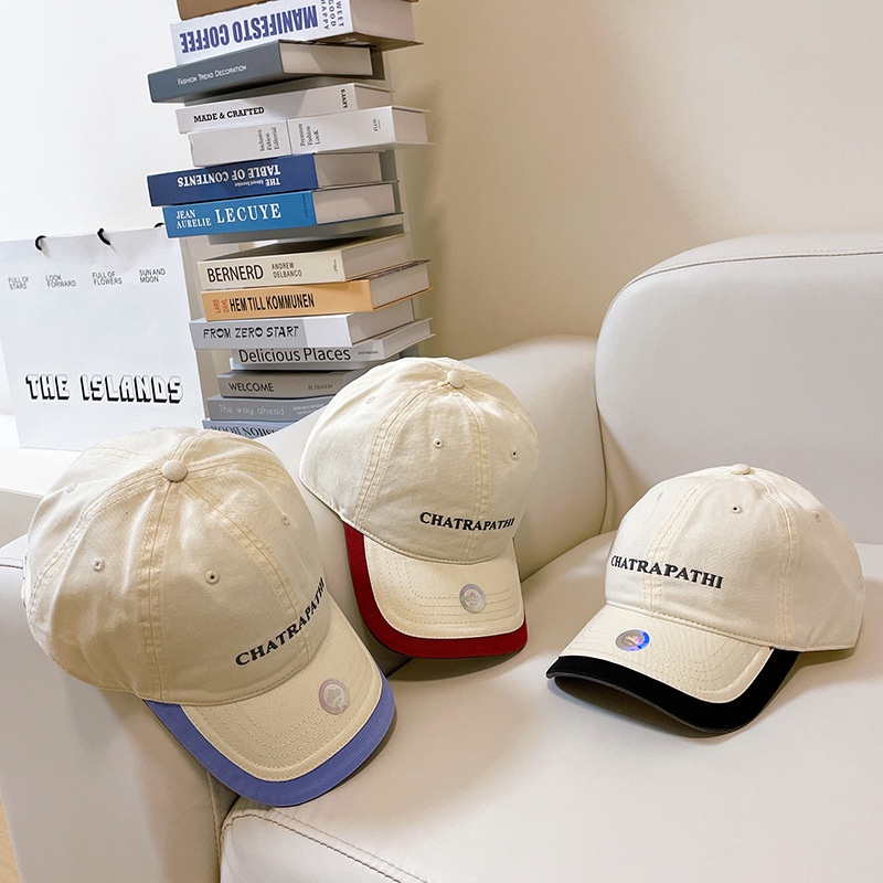 Mũ Lưỡi Trai Màu Trơn Thêu Chữ Phong Cách Hàn Quốc Thời Trang Đi Biển Cho Người Lớn