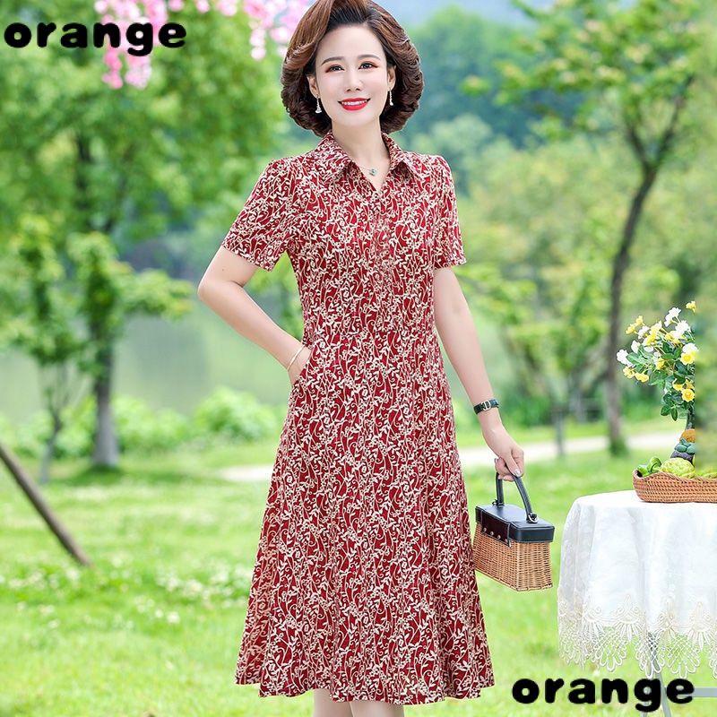 Đầm Dài Qua Gối In Hoa Phối Túi Phong Cách Phương Tây Thời Trang Mùa Hè Cho Mẹ Và Bé
