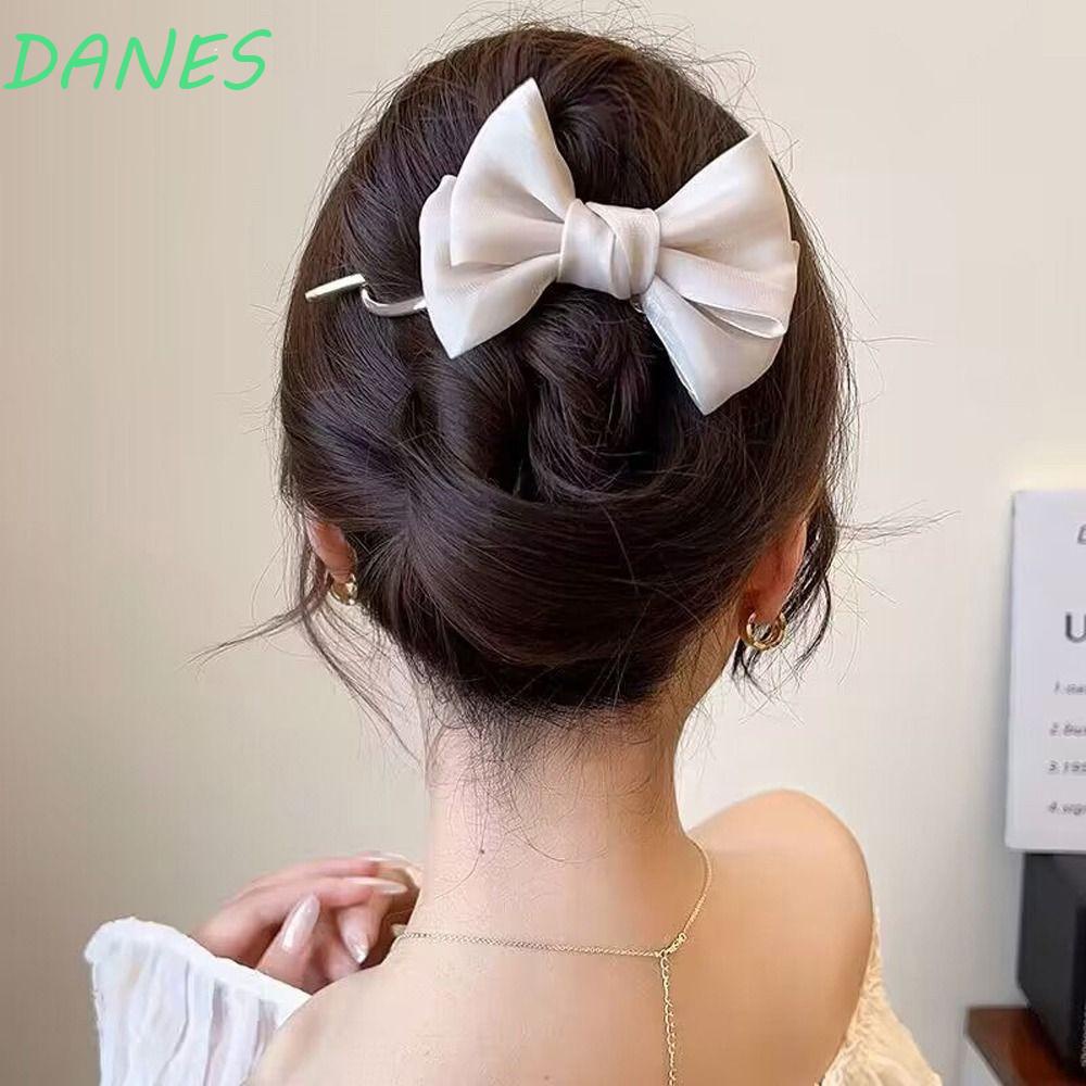 DANES Kẹp Tóc Nơ Lưới Cỡ Lớn Phong Cách Vintage Hàn Quốc Cho Nữ