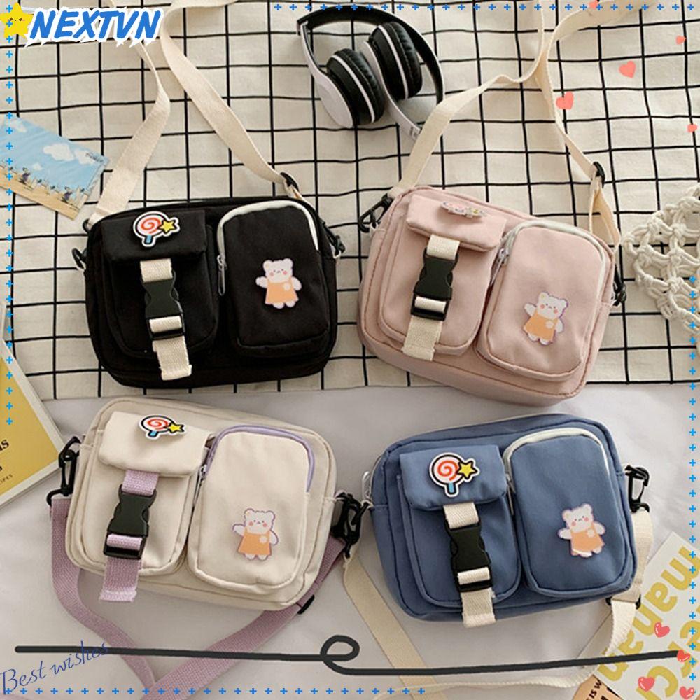 NEXTVN Túi Đeo Chéo Vải Bố Họa Tiết Dễ Thương