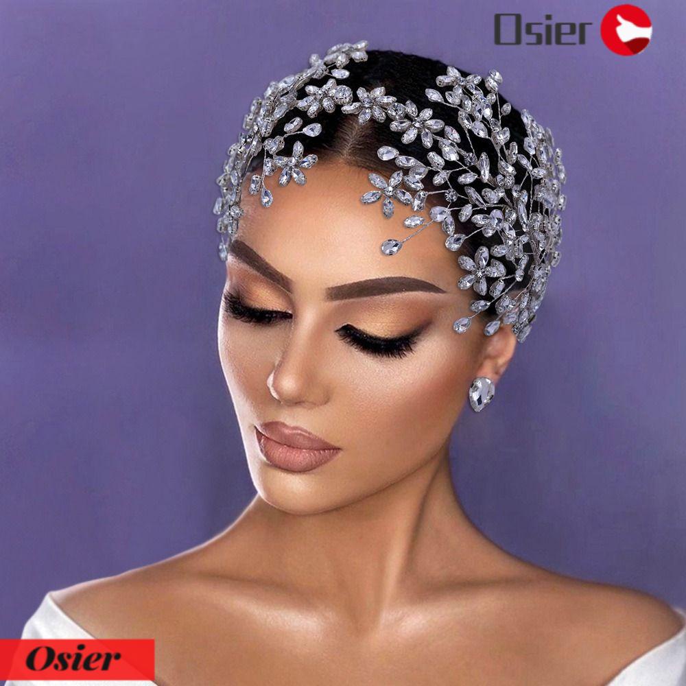 OSIER1 Băng Đô Cài Tóc Đính Đá Pha Lê Nhiều Màu Sắc Dành Cho Cô Dâu