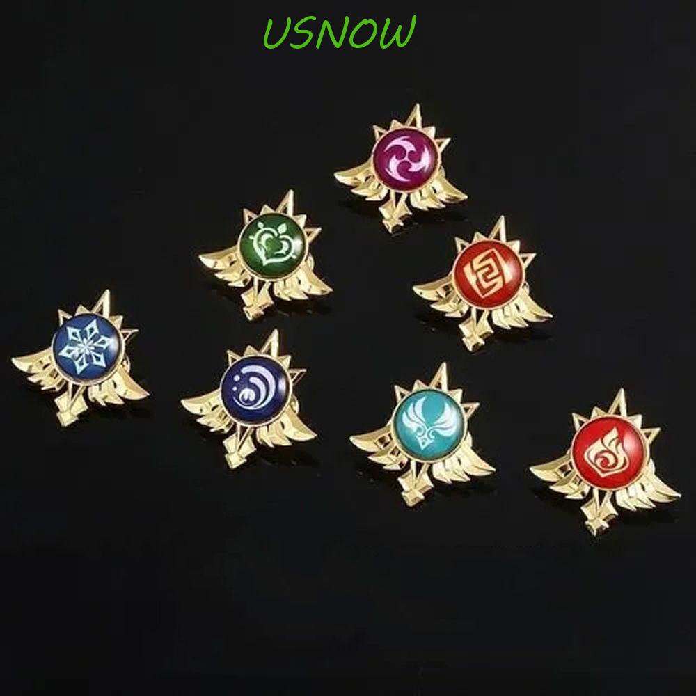 USNOW Ghim Cài Áo Bằng Hợp Kim Phát Quang Hình Anime Ganyu Keqing Genshin Va Chạm 7 Vũ Khí Game Genshin Vision Lnazuma