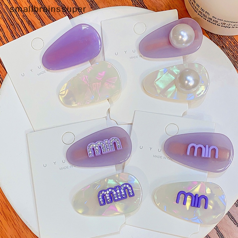 Kẹp Tóc Nhỏ Màu Tím Hình Giọt Nước Đơn Giản Thời Trang Cho Nữ SBS