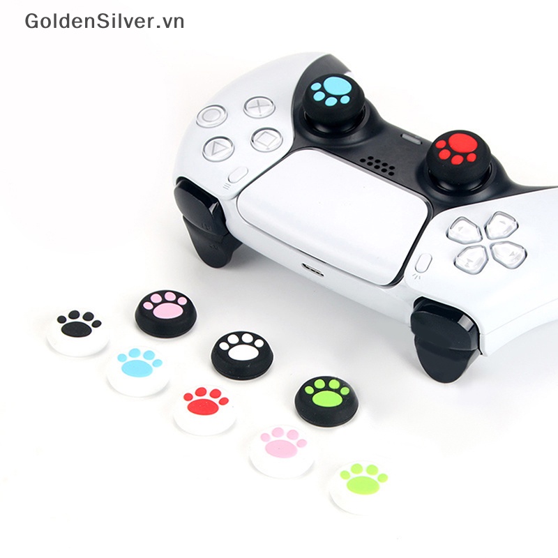 Set 2 Nút Silicon Bọc Cần Điều Khiển Chơi Game PS4 / PS5 Màu Bạc