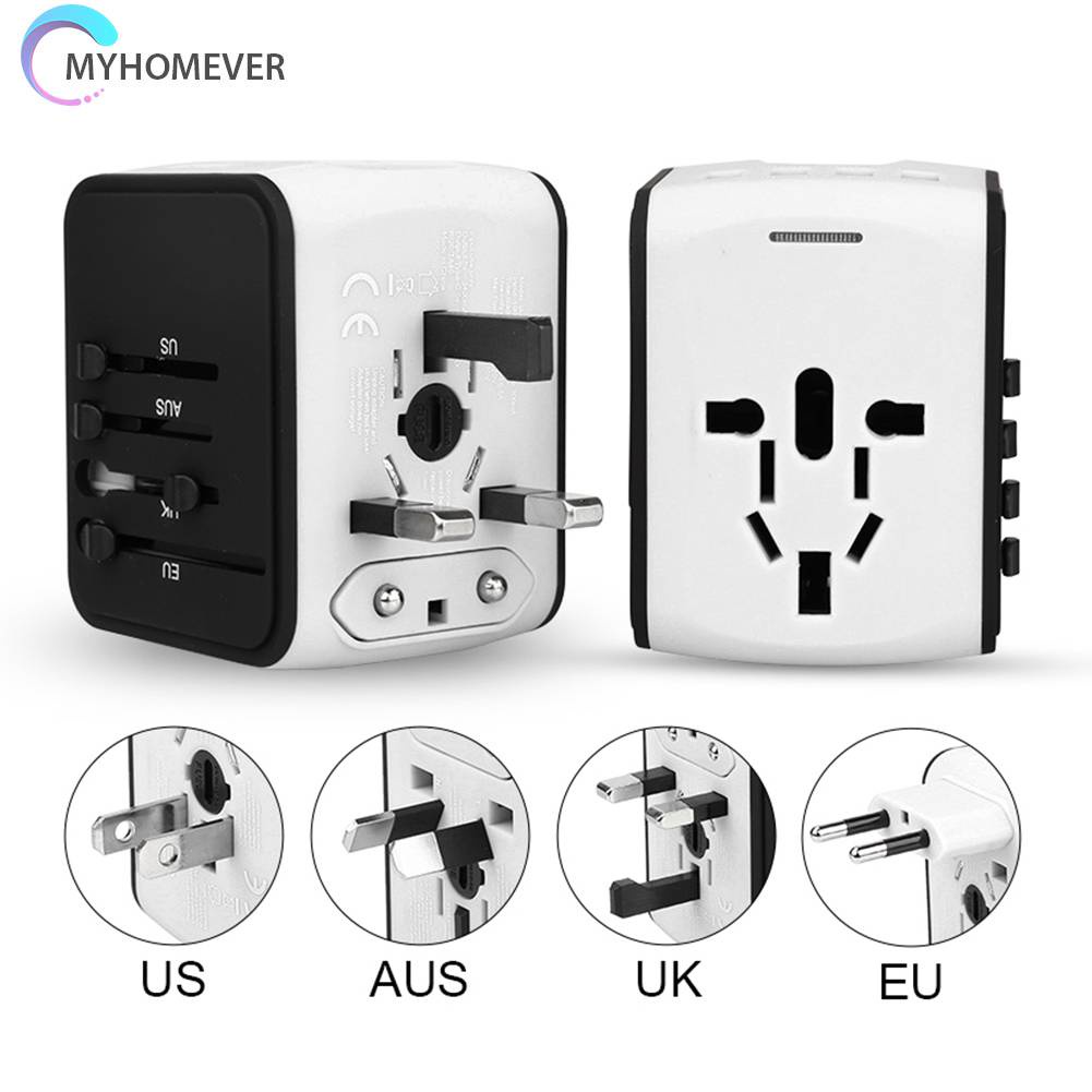 Ổ CắM SạC 4 CổNg Usb TiệN DụNg Cho AU UK EU US
