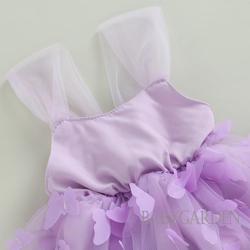 Bộ Áo Liền Quần Dạng Đầm Không Tay In Hình Bướm Dành Cho Bé Gái 0-18 Tháng Tuổi