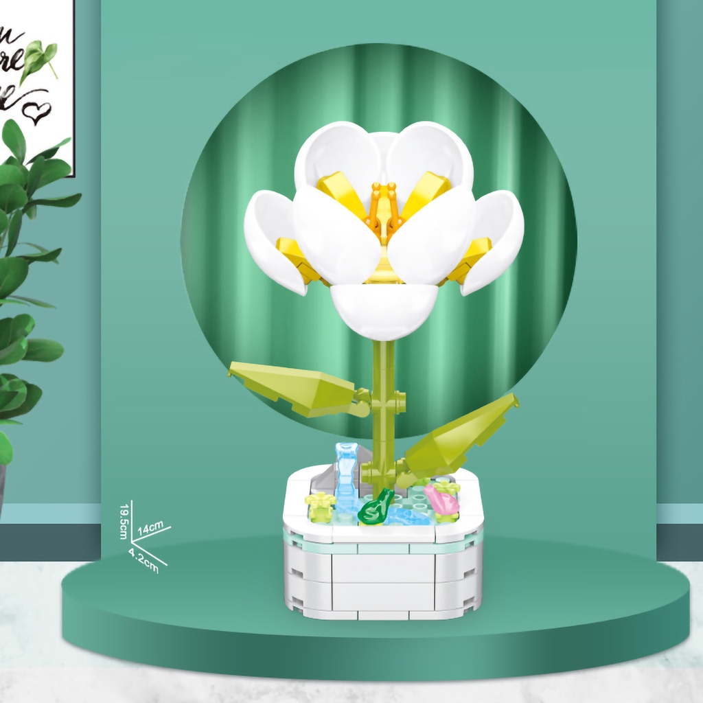 1 Bộ Đồ Chơi Lắp Ráp Hình Bông Hoa Bằng ABS Dễ Điều Chỉnh DIY