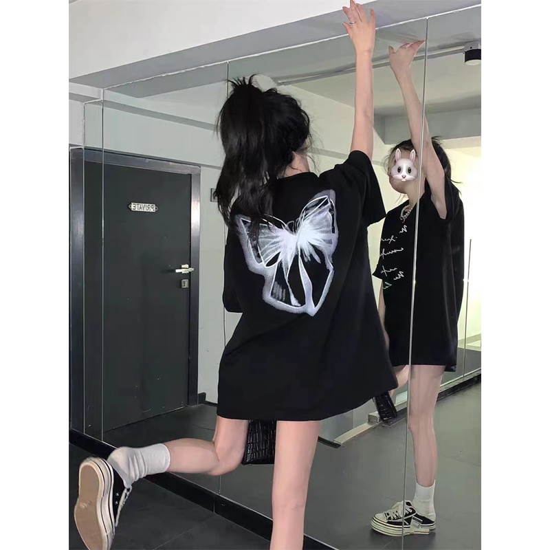 Áo Thun 100% Cotton Dáng Rộng Tay Ngắn In Họa Tiết Hoạt Hình Và Chữ Hoạt Hình Phong Cách Hàn Quốc Dành Cho Nam Nữ