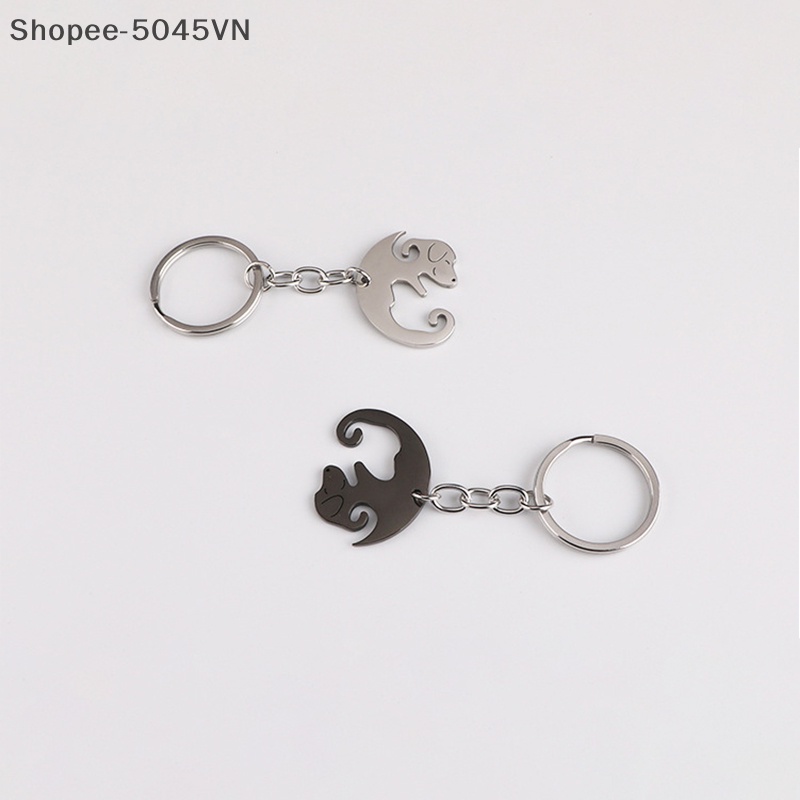 Móc Khóa Hình Chú Chó Bằng Thép Không Gỉ Dễ Thương Chống Thất Lạc