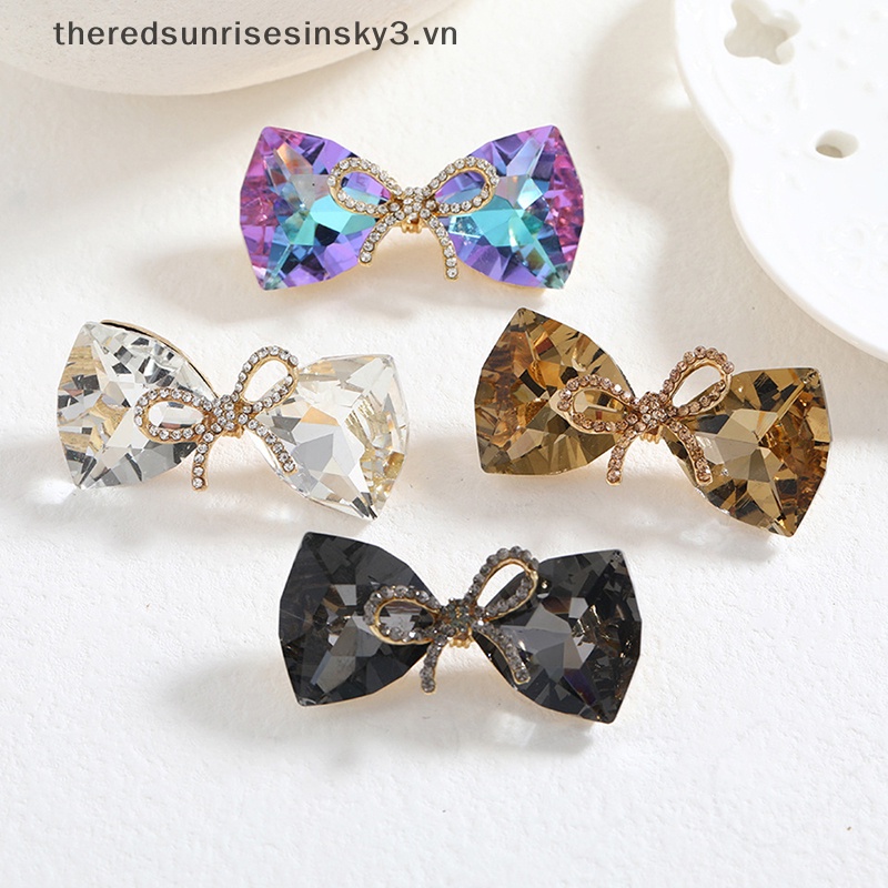 Ghim Cài Áo Hình Nơ Đính Đá Pha Lê / Ngọc Trai Thời Trang Cho Nữ