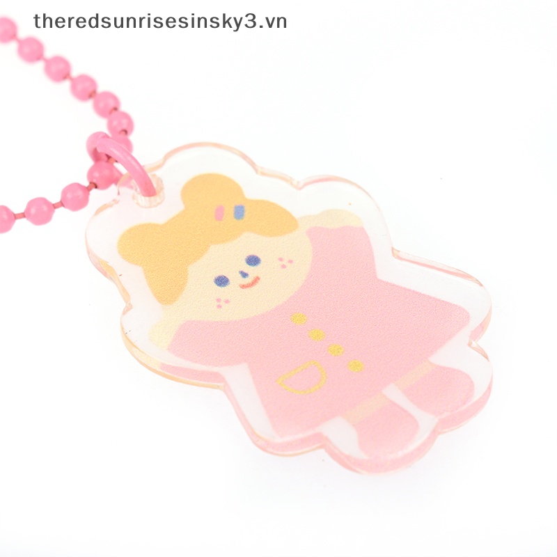 Móc Khóa Acrylic Trong Suốt Họa Tiết Hoạt Hình Phong Cách Hàn Quốc Dành Cho Bạn Nữ