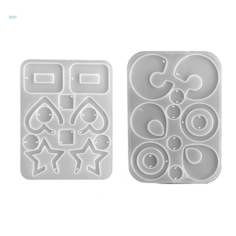 Set 2 Khuôn Silicone Làm Móc Khóa DIY Nhiều Kiểu Dáng