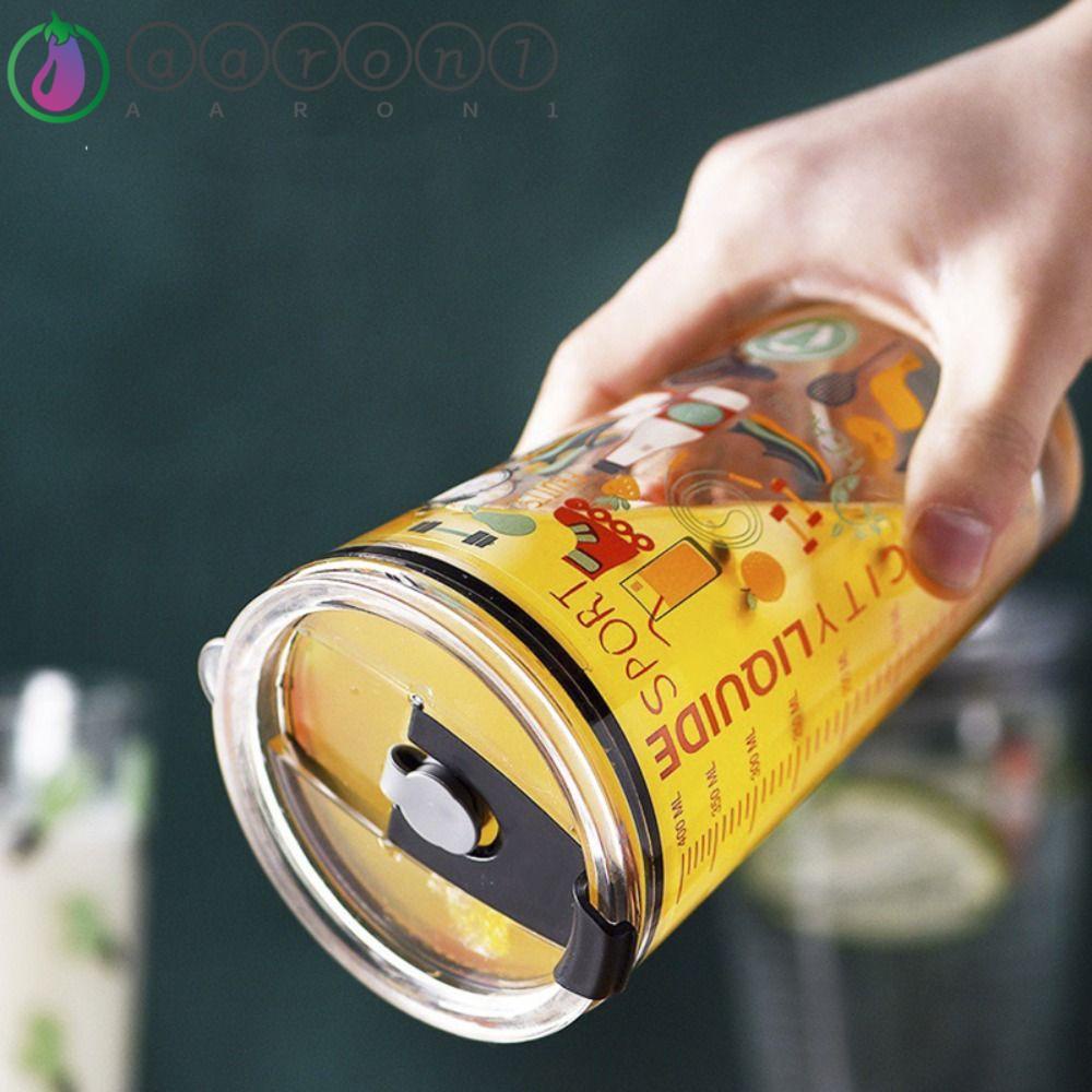 AARON1 Nắp Đậy Cốc Nước Bằng Nhựa Trong Suốt Chống Tràn Có Lỗ Ống Hút Tiện Dụng