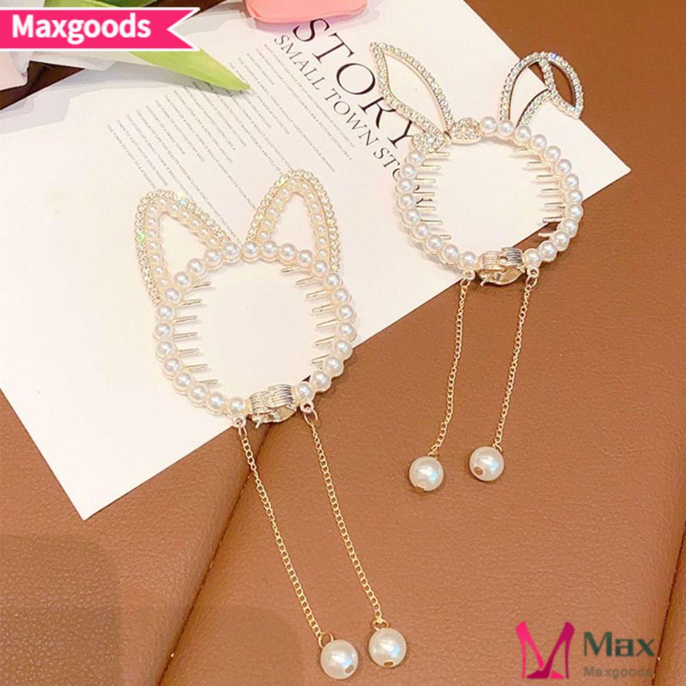 MAXG Kẹp Tóc Phối Tua Rua Hình Thỏ / Mèo / Thịt Phong Cách Cổ Điển Thời Trang Cho Nữ
