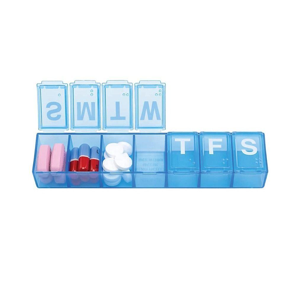 SOFTNESS Hộp Đựng Thuốc 7Days Sức Chứa Lớn Bằng Nhựa Chống Ẩm Mốc Hàng Tuần Mang Đi Du Lịch