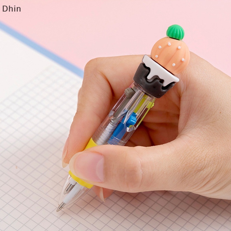 Bút Bi Mini 4 Màu Họa Tiết Động Vật Hoạt Hình Dễ Thương