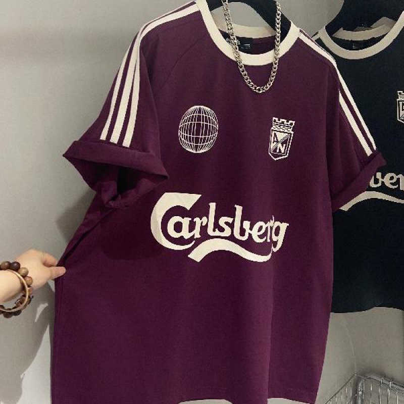 Áo Thun Tay Ngắn Kẻ Sọc Ngang Phong Cách Retro Dành Cho Nam Nữ