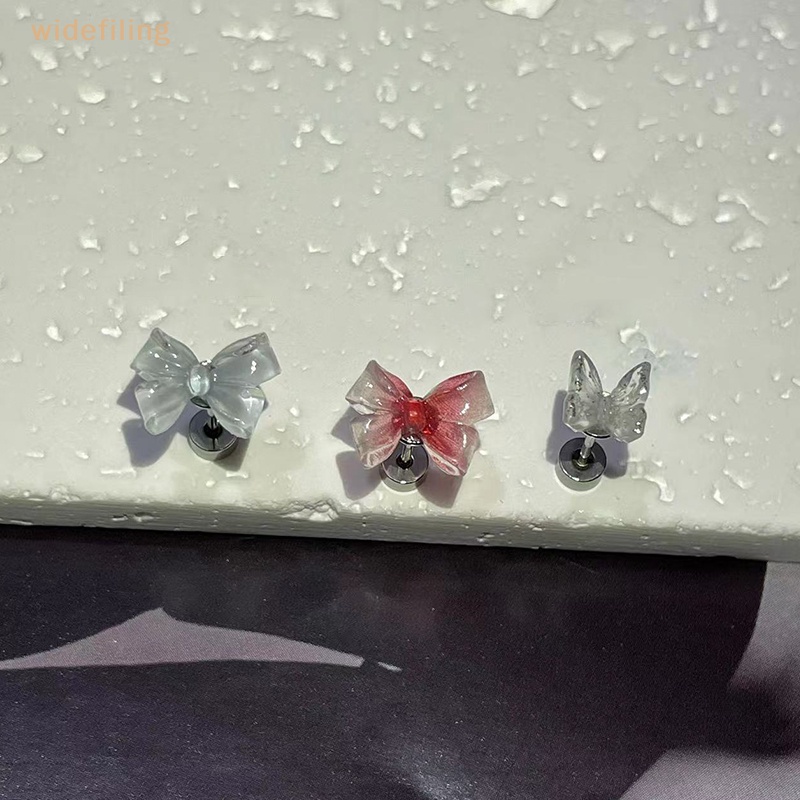 1 Khuyên Tai Xoắn Ốc Bằng Thép Titan Resin Đính Nơ / Resin Thời Trang Dự Tiệc Cho Nữ