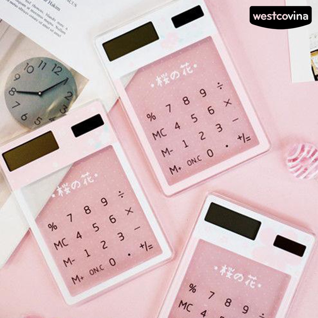 [WSTN] [WSTN]✎Máy Tính Năng Lượng Mặt Trời Đếm Bước Nhanh Trong Suốt 8 Chữ Số