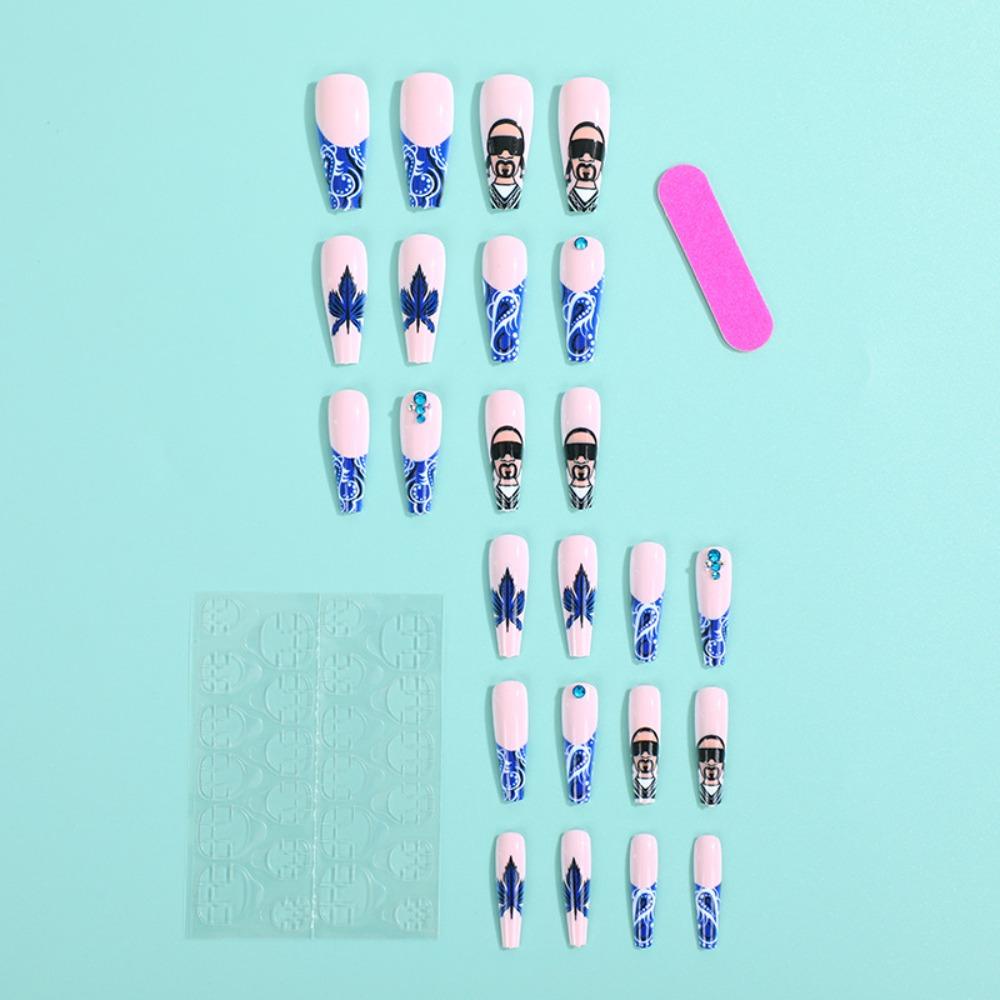 MOILYVN Bộ Móng Tay Giả Múa Ba Lê Dạng Nhấn Dài Thời Trang Có Thể Tháo Rời