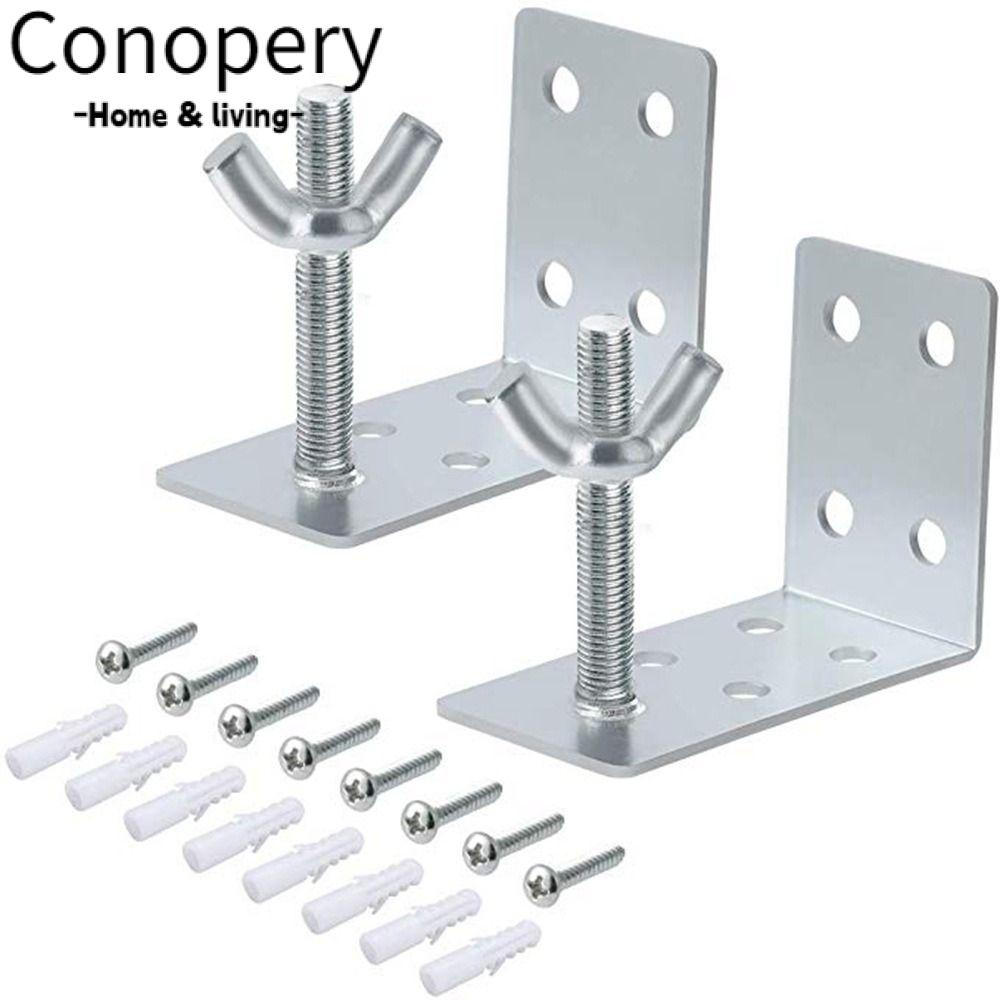 CONOPERY Set 8 Giá Đỡ Treo Tường Hình Chữ L Bằng Thép Không Gỉ Kèm Ốc Vít Màu Bạc Dành Cho Tấm Che Nắng La Mã