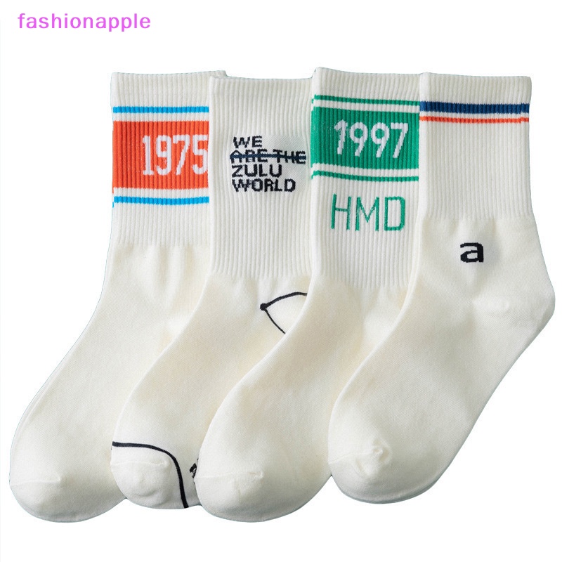 Vớ Cotton Trắng In Chữ Phong Cách Hip Hop Đường Phố Hàn Quốc 1997 Cho Nữ