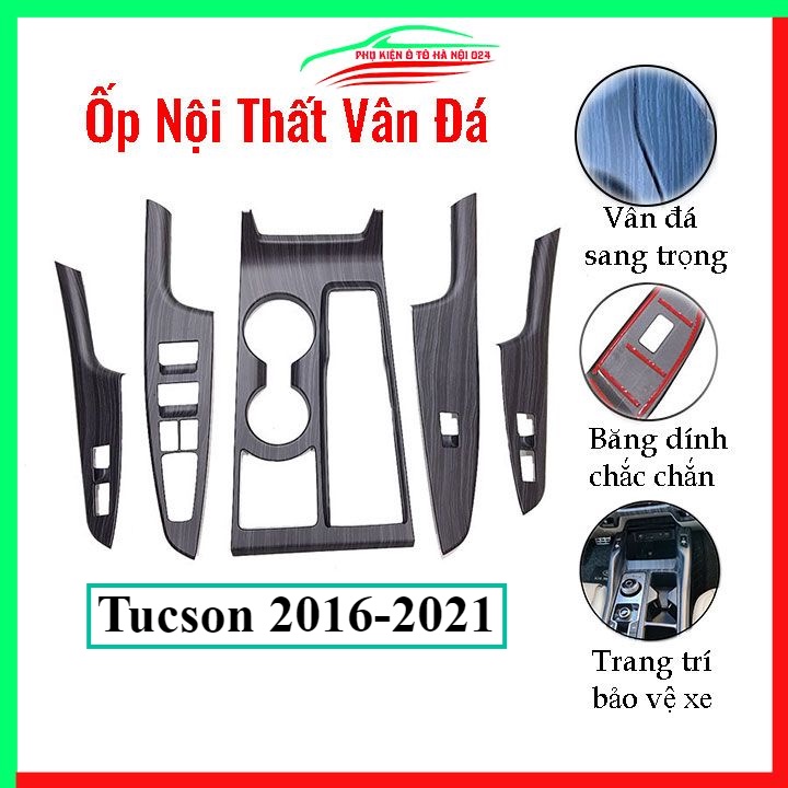Ốp nội thất cho xe ô tô Tucson 2016-2021 Nhựa ABS vân đá bảo vệ chống trầy xước và làm đẹp xe