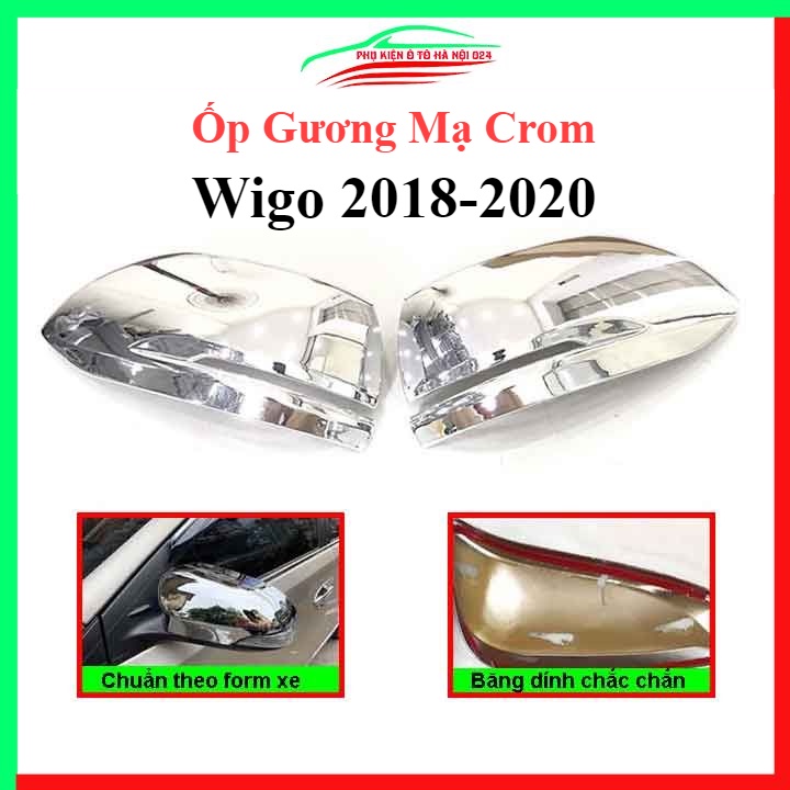Ốp gương chiếu hậu Wigo 2018-2022 mạ crom bảo vệ chống trầy trang trí làm đẹp xe